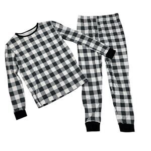 Sweet Bamboo Black & White Buffalo Plaid Bamboo Pajama Set